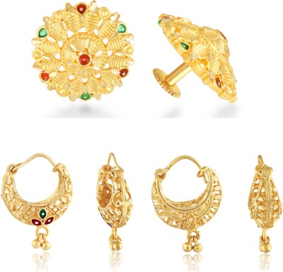 VIGHNAHARTA Allure Graceful Alloy Gold Plated Stud and Chandbali Earring Combo set For Women and Girls Pack of- 3 Pair Earrings- VFJ1242-1101-1102ERG Alloy, Brass Stud Earring, Chandbali Earring