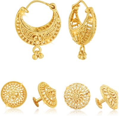 VIGHNAHARTA Sizzling Fancy Alloy Gold Plated Stud and Chandbali Earring Combo set For Women and Girls Pack of- 3 Pair Earrings- VFJ1137-1123-1121ERG Alloy, Brass Stud Earring, Chandbali Earring