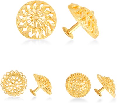VIGHNAHARTA Allure Graceful Alloy Gold Plated Stud Earring Combo set For Women and Girls Pack of- 3 Pair Earrings- VFJ1243-1244-1245ERG Alloy, Brass Stud Earring