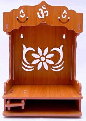 Rudrax Wooden Mini Temple for Home and Offfice Wall Mounted, Hanging ...