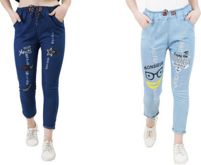ARTORE Slim Women Dark Blue, Light Blue Jeans(Pack of 2)