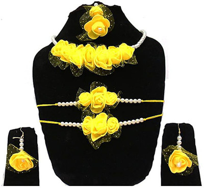 PUCHKOO Dori Yellow Jewellery Set(Pack of 1)
