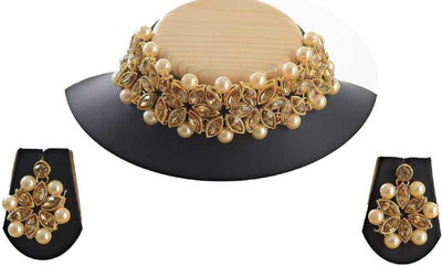 jatin imitation Metal, Crystal Brass, Copper Gold Jewellery Set(Pack of 1)