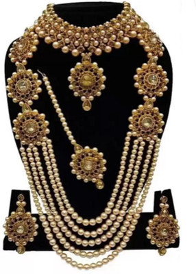 Suman jewels Brass, Alloy Gold-plated Gold Jewellery Set(Pack of 1)