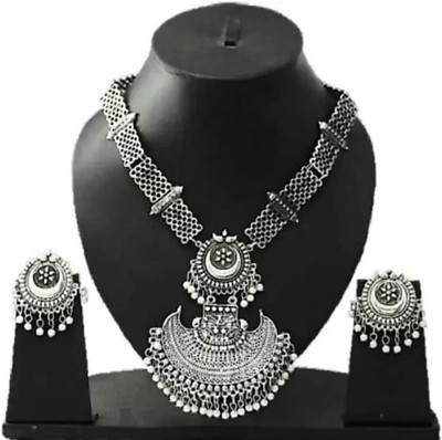 Darsha Collections Alloy Black Silver Silver Jewellery Set(Pack of 1)