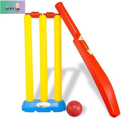 Mt hub Cricket Kit Set of 3 Stumps with Bail, 1 Bat and 1 Ball Combo Set for Kids Cricket Kit