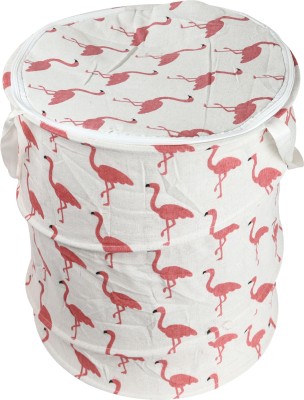 KiaraHome 40 L White, Red Laundry Bag(Jute)