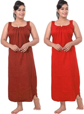 UNIQUE COLLECTONS Women Nighty Set(Red, Maroon)