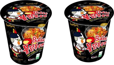 Samyang Hot Chicken Flavor Ramen, 70 gm (Pack of 2) Cup Noodles Non-vegetarian(2 x 70 g)