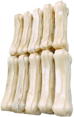 Sid Section 4 Inch 10 Pcs White Digestible Rawhide Pressed Bone Dog Chew For Dogs Dog Chew(400 g, Pack of 1)