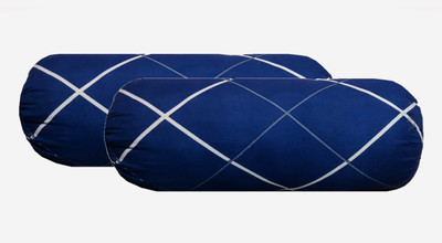 GKM Microfibre Geometric Bolster Pack of 2(Blue)