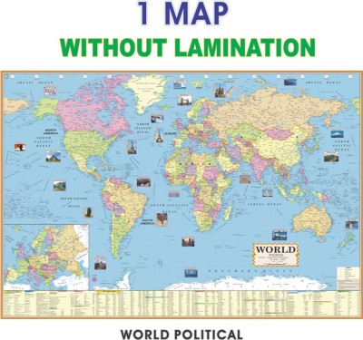 ENGLISH POLITICAL MAP OF WORLD | English Map | Map Size (40inch * 28inch) Paper Print| Best Useful for UPSC, SSC, IES and other competitive Exams. Paper Print(28 inch X 40 inch)