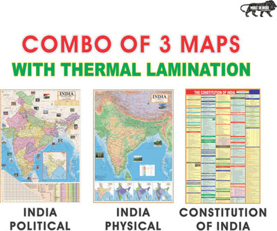 ENGLISH MAPS INDIA (Both Political, Physical Map & Constitution of India Chart), Laminated Maps Set Of 3, Map Size (40 inch * 28 inch, 23 inch*36 inch) Paper Print, Best Useful for UPSC, SSC, IES and other competitive Exams. Paper Print(28 inch X 40 inch) ENGLISH MAPS INDIA (Both Political, Physical Map & Constitution of India Chart), Laminated Maps Set Of 3, Map Size (40 inch * 28 inch, 23 inch*36 inch) Paper Print, Best Useful for UPSC, SSC, IES and other competitive Exams. Paper Print(28 inch X 40 inch)