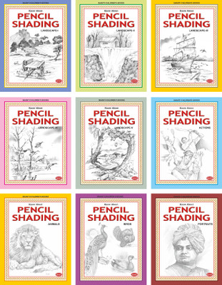 Know About Pencil Shading - Landscapes - Animal - Action - Birds - Portraits - English ( Set Of 9 Books ) 360 Pages(Paperback, Shanti Publications)