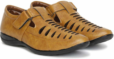 VISHU 4 U Men Sandals(Tan , 8)