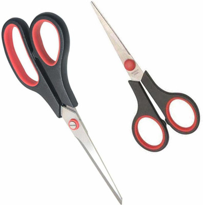 Musify JIVO 2pcs scissors Stainless Steel combo pack Scissors(Set of 2, Red, Blue, Yellow, Black, Green, RANDOM)