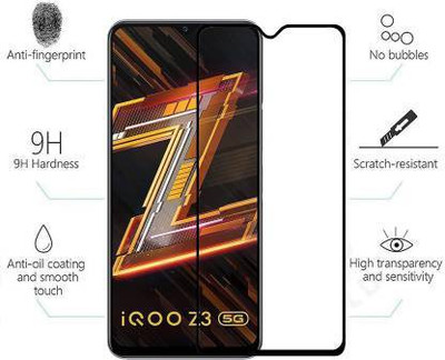 NIMBUDA Edge To Edge Tempered Glass for iQOO Z3 5G(Pack of 1)