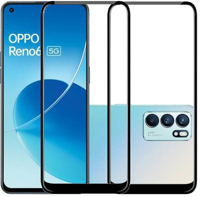 HOBBYTRONICS Edge To Edge Tempered Glass for OPPO RENO6, OPPO RENO6 5G(Pack of 2)