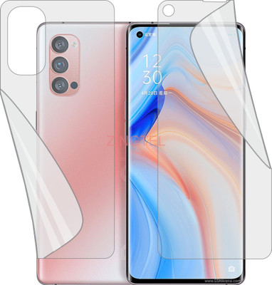 ZINGTEL Front and Back Screen Guard for OPPO RENO 4 PRO 5G (Edge To Edge Full Coverage TPU)(Pack of 2)