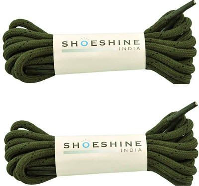 SHOESHINE Round Boot Lace Casual Hiking Shoelace 150cm 4mm Army color Shoe Lace(Army Color Set of 2)
