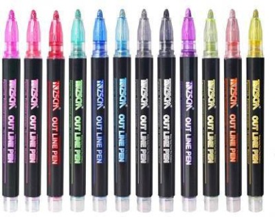 Levin 12 multicolor Nib Sketch Pens(Set of 12, Multicolor)