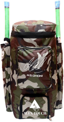 ALEXTOUCH Best MS Dhoni Signature Cricket Kit Bag Dashing Green Army Full Padded Inside(Green, Kit Bag)