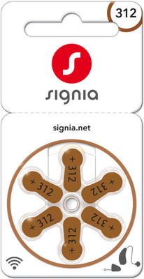 Signia Hearing Aid Battery 312- 6pcs 10966598 Stethoscope Case(Brown)