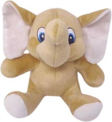 Galaxy Corporation Cute Elephant 20cm Premium Quality Soft Toy for babies soft washable plush animal figure toy for kids , Stuffed toy for kids  - 20 cm(Tan)