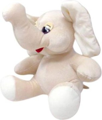 KRIDNAK Cute Elephant Premium Quality Soft Toy Soft Washable Plush Animal Toy For Kids  - 20 cm(Beige)