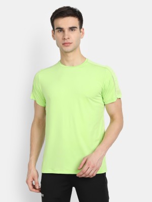 DIDA Solid Men Round Neck Light Green T-Shirt