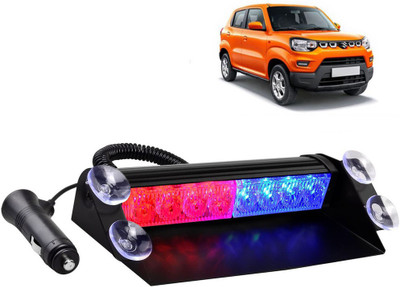 Selifaur F2L223 - 8 LED High Intensity Windshield Emergency Strobe Lights || Vehicles Interior Roof Hazard Warning LED Flash Light (Blue&Red)for S Presso Interior Light Car, Van LED for Maruti Suzuki (12 V, 35 W)(SZ-X, Pack of 1)