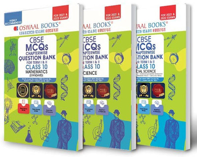 Oswaal Cbse MCQS Chapterwise for Term I & II, Class 10 (Set of 3 Books) Mathematics (Standard), Science, Social Science (with the Largest MCQ Question Pool for 2021-22 Exam)(English, Paperback, unknown) Oswaal Cbse MCQS Chapterwise for Term I & II, Class 10 (Set of 3 Books) Mathematics (Standard), Science, Social Science (with the Largest MCQ Question Pool for 2021-22 Exam)(English, Paperback, unknown)