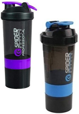 UNIBOX 500 ml Plastic Shaker(Pack of 2, Multicolor)
