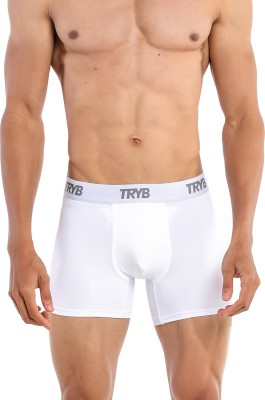 Tryb Men Mens Sport Performance Anti Wicking Compression Dry Fit Active Boxer Trunk Brief