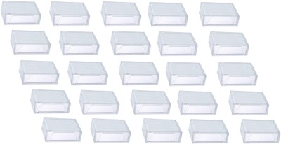 JSMSH New Transparent Safe Visiting/Business Name Card Box 100 Card Holder(Set of 25, White)