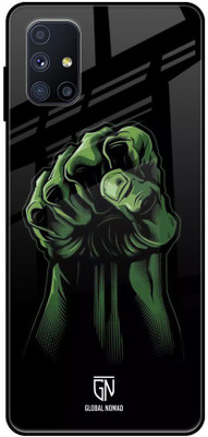 GLOBAL NOMAD Back Cover for Samsung Galaxy M51(Black, Green, Grip Case, Silicon, Pack of: 1)
