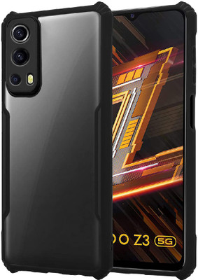 Flipkart SmartBuy Back Cover for Vivo iQOO Z3 Air Cushion TPU Case(Black, Shock Proof)