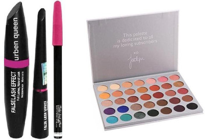 URBEN QUEEN 35 Shades of the hill edition eye shadow palette & mascara & eyeliner & Eyebrow pencil ( 4 items )(4 Items in the set)