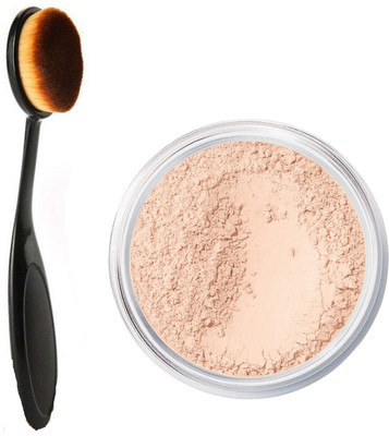 ADJD MATTE FINISH LOOSE POWDER COMPACT & MAKEUP BRUSH FOR GIRL & WOMAN(2 Items in the set)