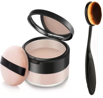 tanvi27 MAKEUP LOOSE POWDER WATER PROF & LONG LASTING & MAKEUP BRUSH(2 Items in the set)