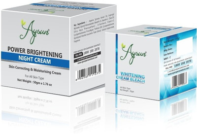 Aysun Power Brightening Night Cream & Whitening Cream Bleach Combo Pack of 2(2 Items in the set)