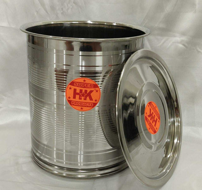 Super HK Steel Grocery Container  - 12 L(Silver)