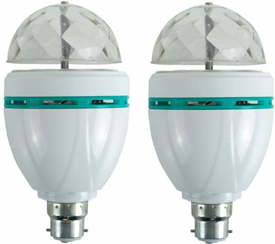 Birudmart Set of 2 LED Crystal Rotating Bulb Magic Disco Light Lamp for Party Home Diwali Disco Ball Set(Ball Diameter: 2.5 cm)