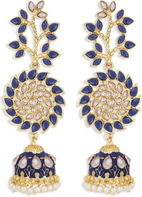 Sukkhi Sukkhi Spectacular Pearl Gold Plated Kundan Meenakari Jhumki Earring for Women Pearl Alloy Jhumki Earring