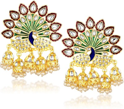 Sukkhi Sukkhi Peacock Multi Jhumki Earrings For Women Pearl Alloy Jhumki Earring