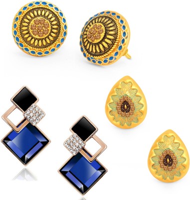 Sukkhi Sukkhi Delicate Gold Plated Mint Collection Earring Combo for Women Alloy Stud Earring