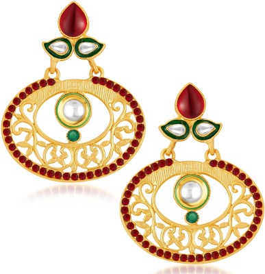 Sukkhi Cluster Gold Plated Austrian Diamond Earrings Diamond Alloy Chandbali Earring