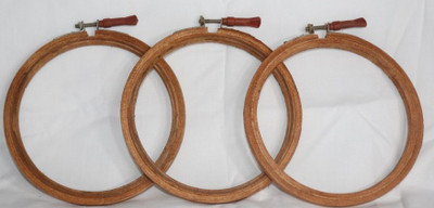 Dealx Wooden Embroidery Hoop Ring Frame Cross Stitch Craft, Sewing Tool, Embroidery Embroidery Hoop(Pack of 3)