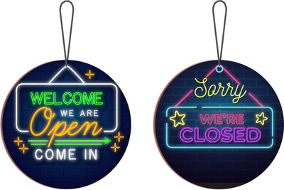 Blue Finch Welcome We Are Open Come In, Sorry We're Closed Emergency Sign(Reflective Sign)