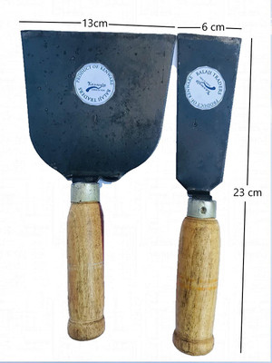 Kenware Desi Khurpi or Khurpa Heavy Duty - Rust Resistant Garden Tool for Quicker Work - Digs Through Rocky/Heavy soils - Trowel (Big-Small) Garden Tool Kit(2 Tools)